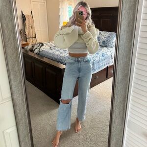 High rise straight leg jeans